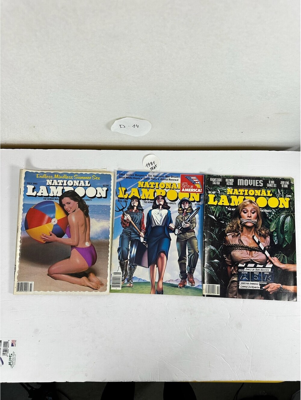 Lot of 3 Vintage National Lampoon Magazines 1981 July August‎ October D-14